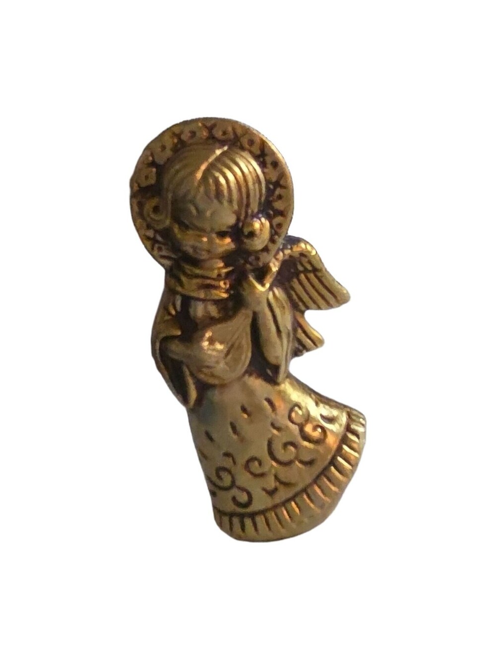 Vintage Brass-Tone Angel Figurine Made in Japan - Used